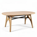 Folding dining table made of natural wood in light oak finish 150 x 80 x 75cm
