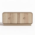 Wooden storage cabinet with two doors and cream finish 80 x 40 x 30cm