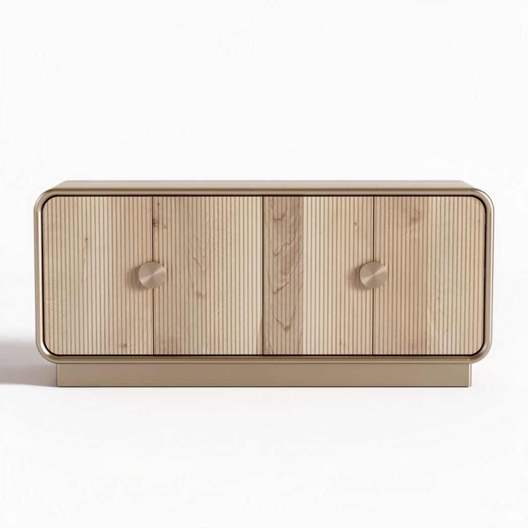 Wooden storage cabinet with two doors and cream finish 80 x 40 x 30cm