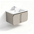 Wall-mounted bathroom vanity with sink in light beige finish 80 x 50 x 20cm