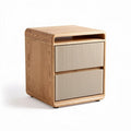 Wooden nightstand with two storage drawers and open shelf 45 x 40 x 50cm