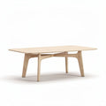 Wooden coffee table in natural finish with dimensions 150 x 90 x 75cm