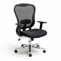 Mesh office chair with adjustable lumbar support and wheels black