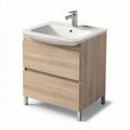Wooden bathroom vanity with sink and two storage drawers 80 x 46 x 85cm