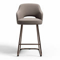 Upholstered bar stool with metal frame in taupe color 45 x 45 x 100cm